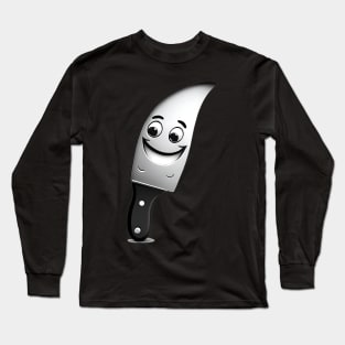 Comic Coolness: Unleash Fun with a Funny Smile Knife Design Long Sleeve T-Shirt
